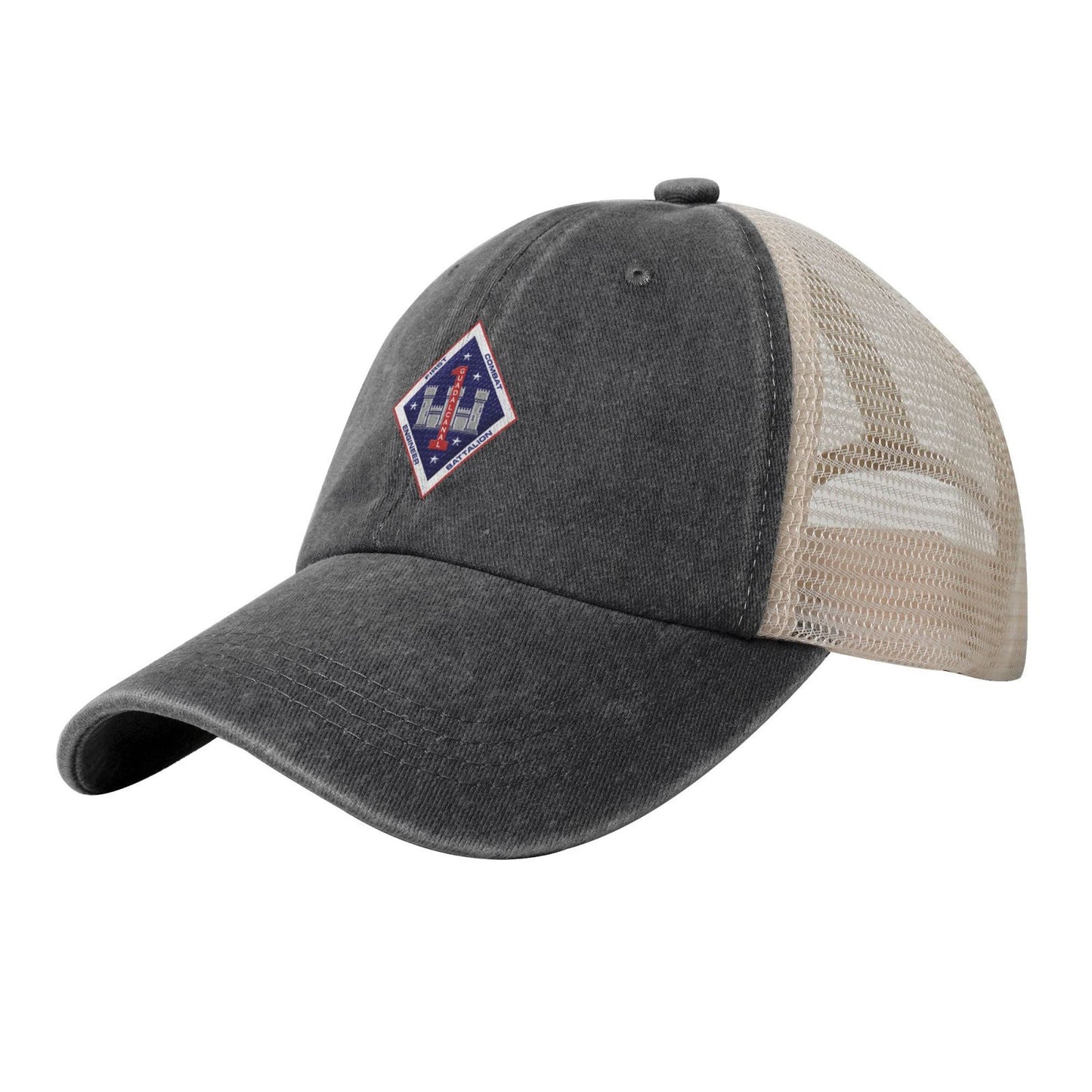 1ST CEB Insignia Printed unisex baseball cap adjustable grid baseball cap veteran gift