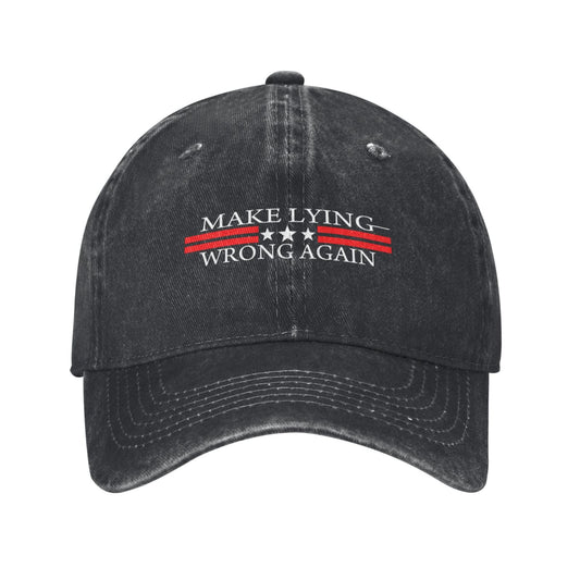 Make Lying Wrong Again Printed unisex baseball cap outdoor hats adjustable cap trucker gift hat