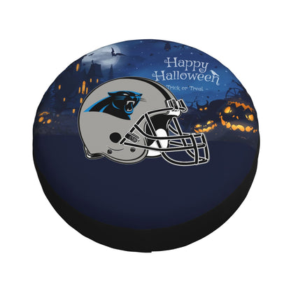 Carolina Panthers printed car tire cover Happy Halloween printed tire dust cover