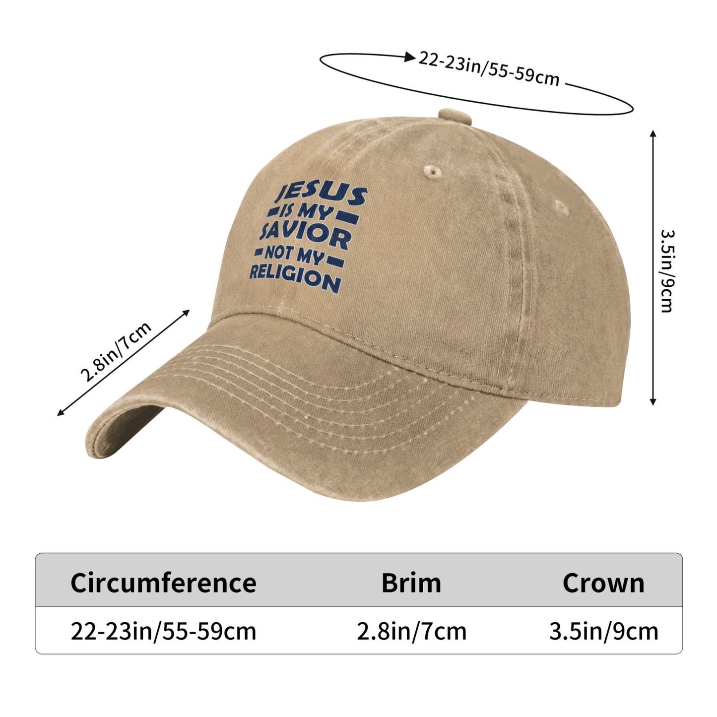 Jesus Is My Savior NOT MY RELIGION Printed unisex baseball cap adjustable cap outdoor sun hats trucker hat