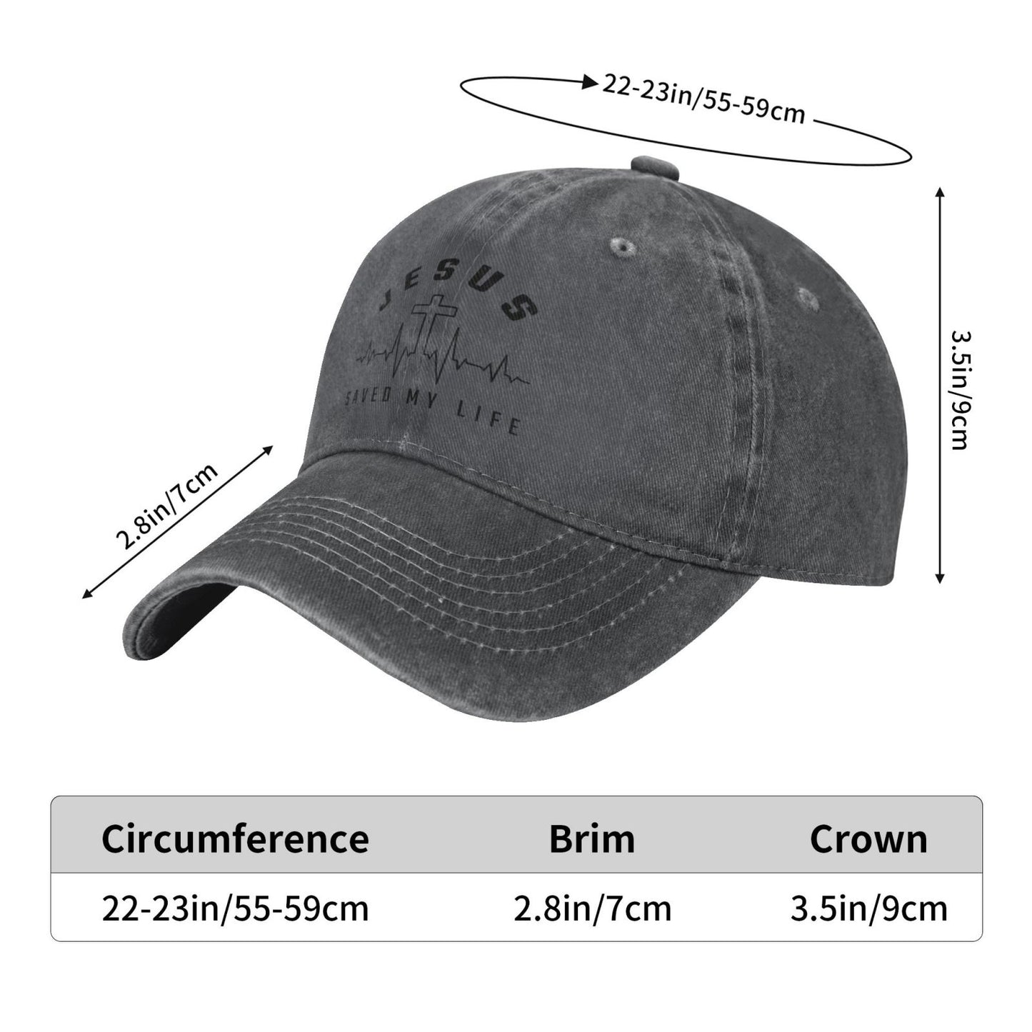 Jesus-Saved My Life Printed unisex baseball cap adjustable cap outdoor sun hats trucker hat