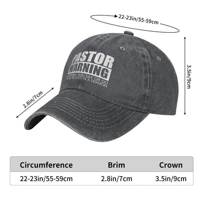 Pastor Warning Printed unisex baseball cap outdoor hats adjustable cap trucker gift hat