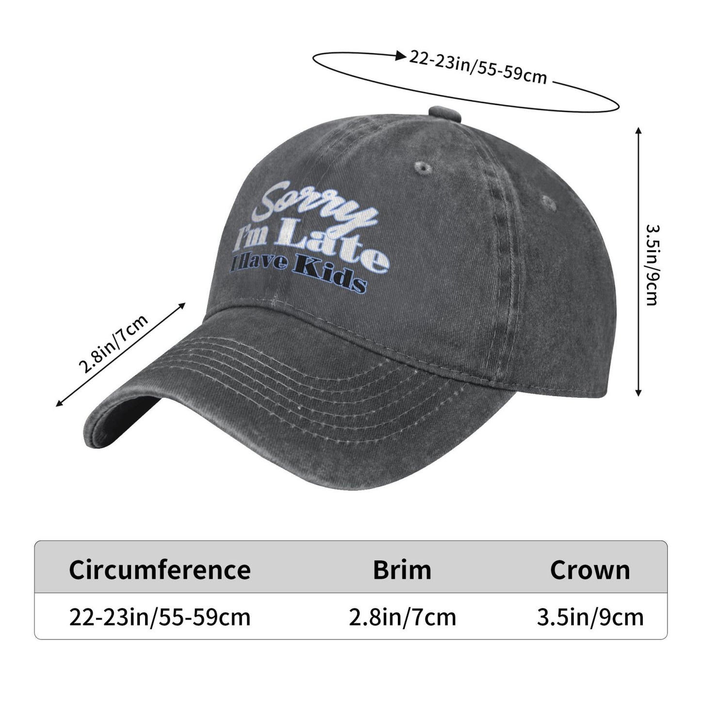 Sorry I'm Late I Have Kids Printed unisex baseball cap outdoor hats adjustable cap trucker gift hat