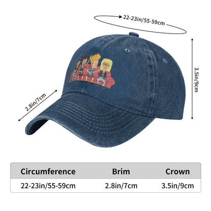 Bevis And Bart Head Printed unisex baseball cap adjustable cap outdoor sun hats trucker hat