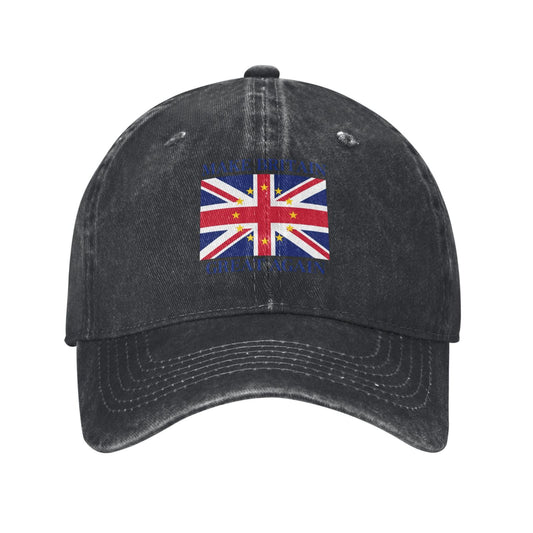 MAKE BRITAIN GREAT AGAIN - UK EU Flag Sticker Printed unisex baseball cap adjustable cap outdoor sun hats trucker hat