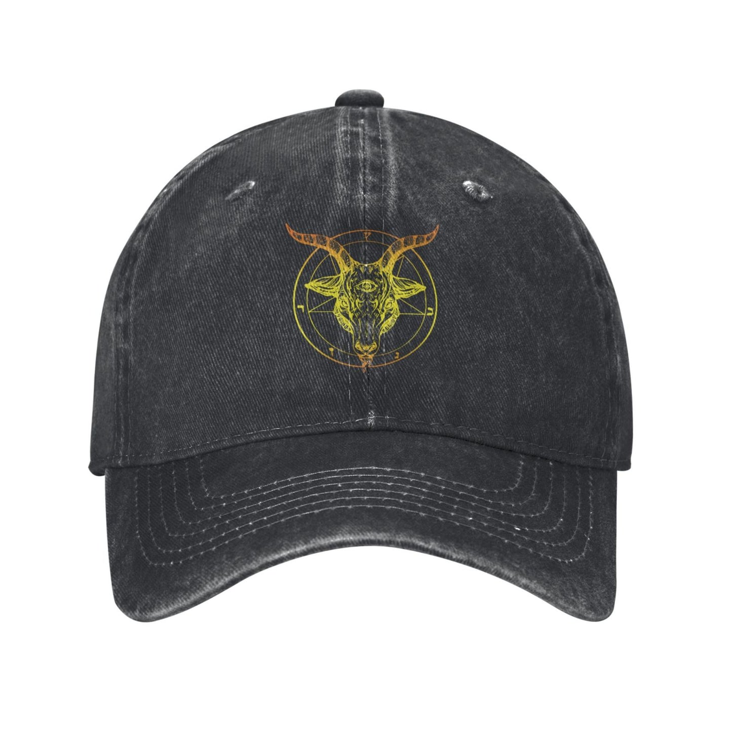 Satanic Goat Head With Third Printed unisex baseball cap adjustable cap outdoor sun hats trucker hat