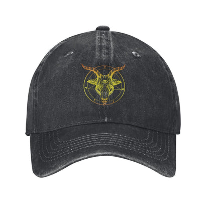 Satanic Goat Head With Third Printed unisex baseball cap adjustable cap outdoor sun hats trucker hat