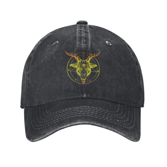 Satanic Goat Head With Third Printed unisex baseball cap adjustable cap outdoor sun hats trucker hat