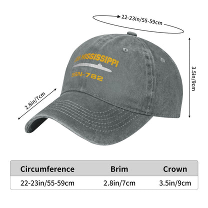 USS Mississippi SSN-782 Printed unisex baseball cap adjustable cap veteran gift