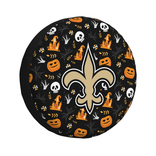 New Orleans Saints Print Pumpkin Castle Small Printed Car Tire Cover Tire Dust Cover