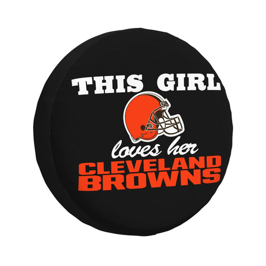 Cleveland Browns Printing wheel dust cover black background car tire cover