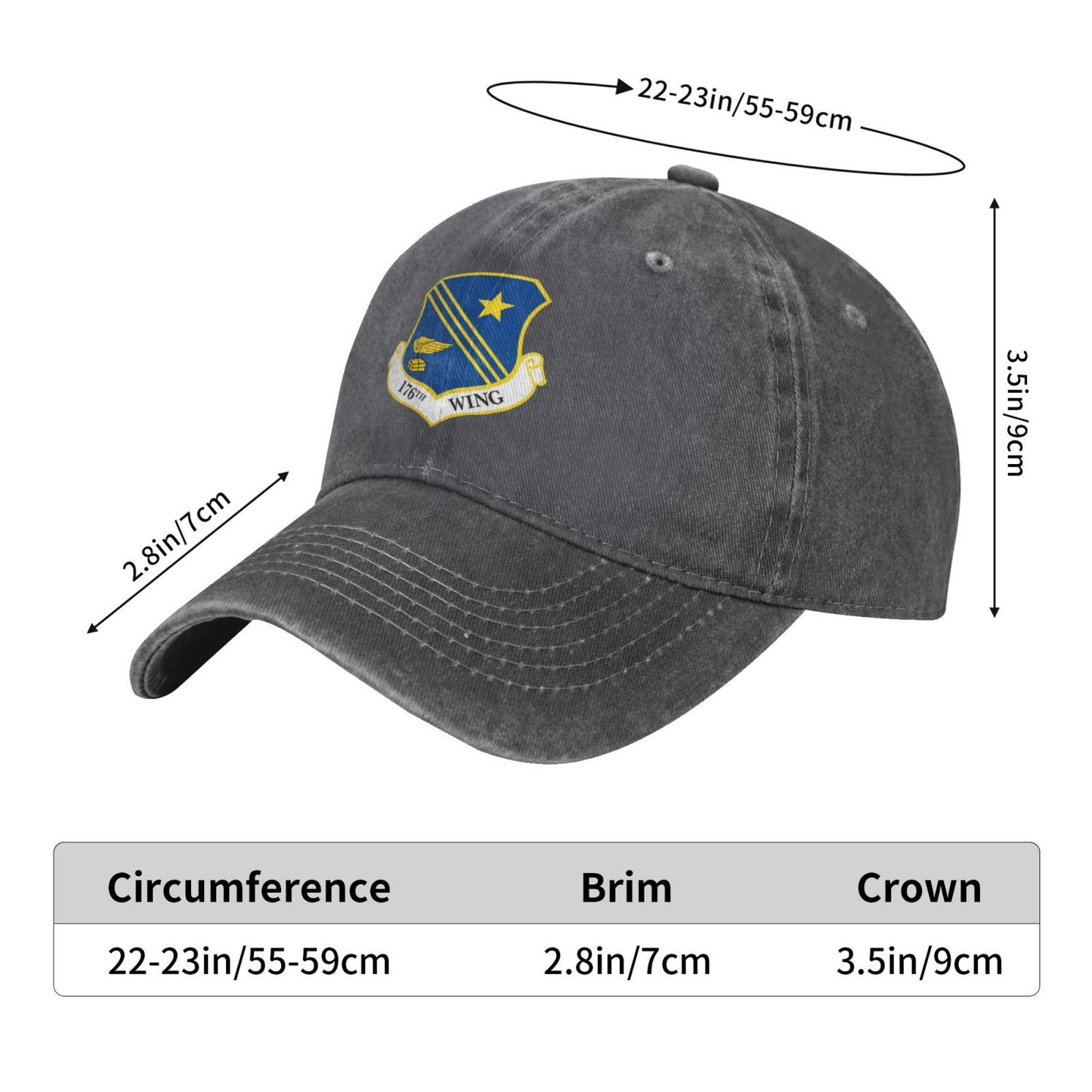 176th Wing Insignia Printed unisex baseball cap adjustable cap veteran gift