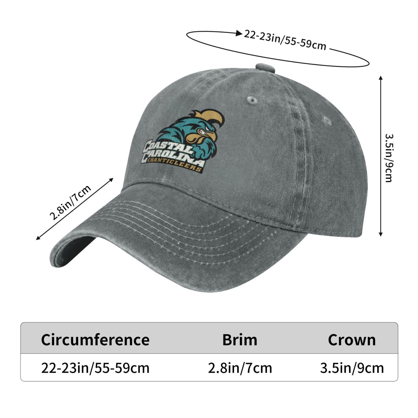 Coastal Carolina University Classic Printed unisex baseball cap outdoor hats adjustable cap trucker gift hat