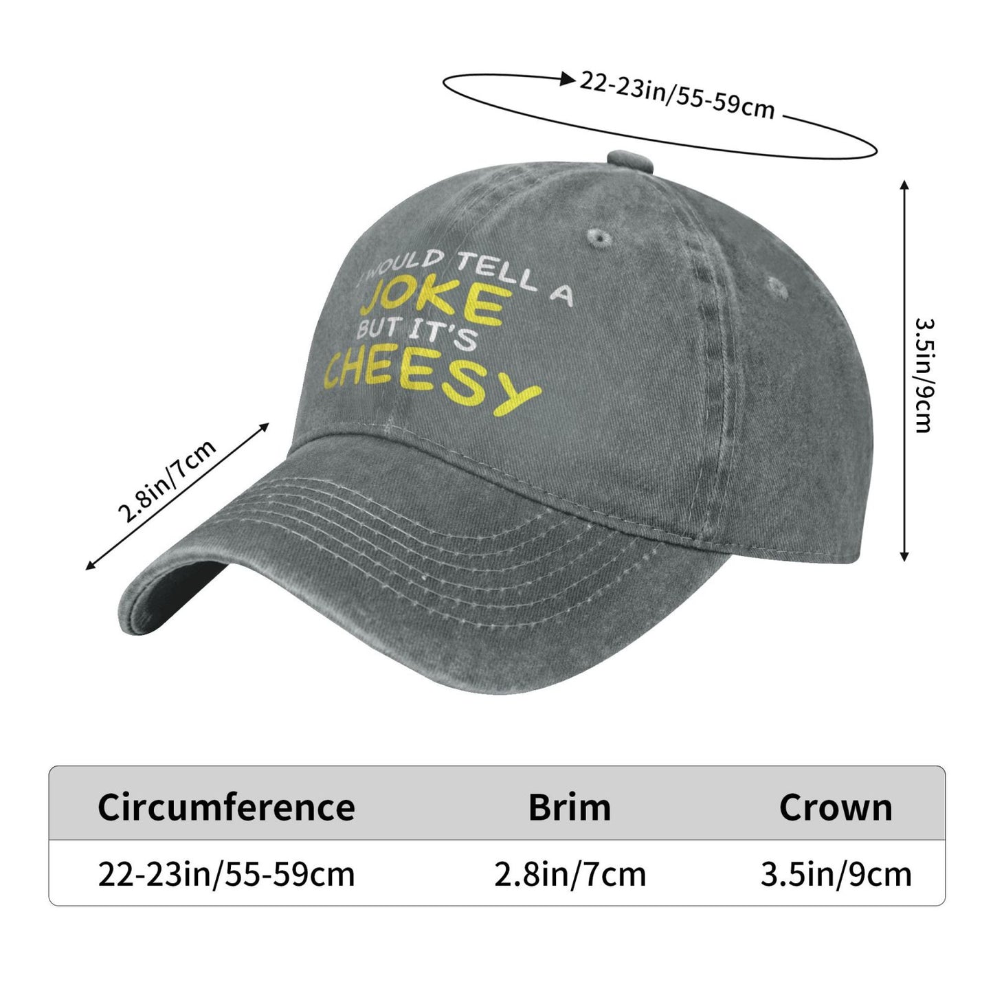 I WOULD TELLA JOKE CHEESY Printed unisex baseball cap outdoor hats adjustable cap trucker gift hat