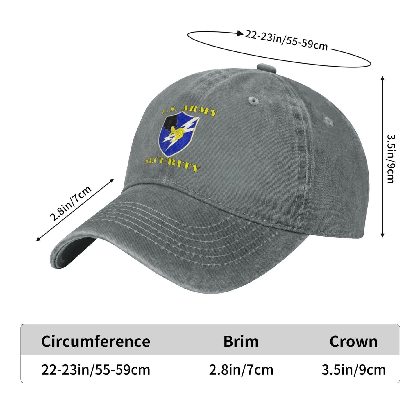 Army Security Agency Department Of The Army Printed unisex baseball cap adjustable cap outdoor casual cap truck driver cap