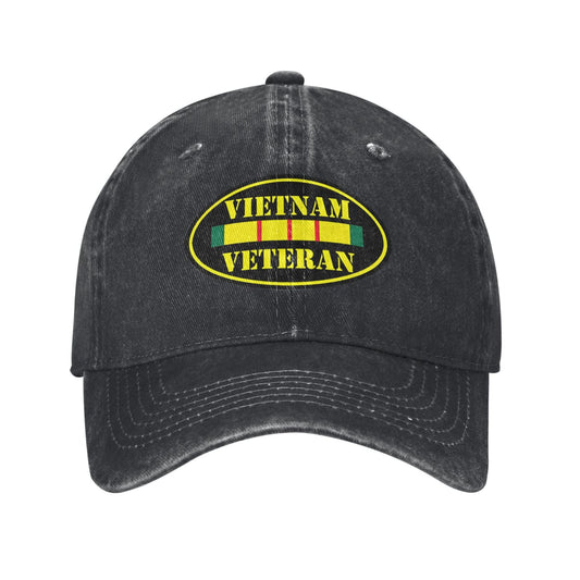 Black Oval Vietnam Veteran Printed unisex baseball cap adjustable cap outdoor sun hats trucker hat