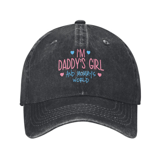 I'M DADDY'S GIRL AND MOM MY'S WORLD Printed unisex baseball cap outdoor hats adjustable cap trucker gift hat
