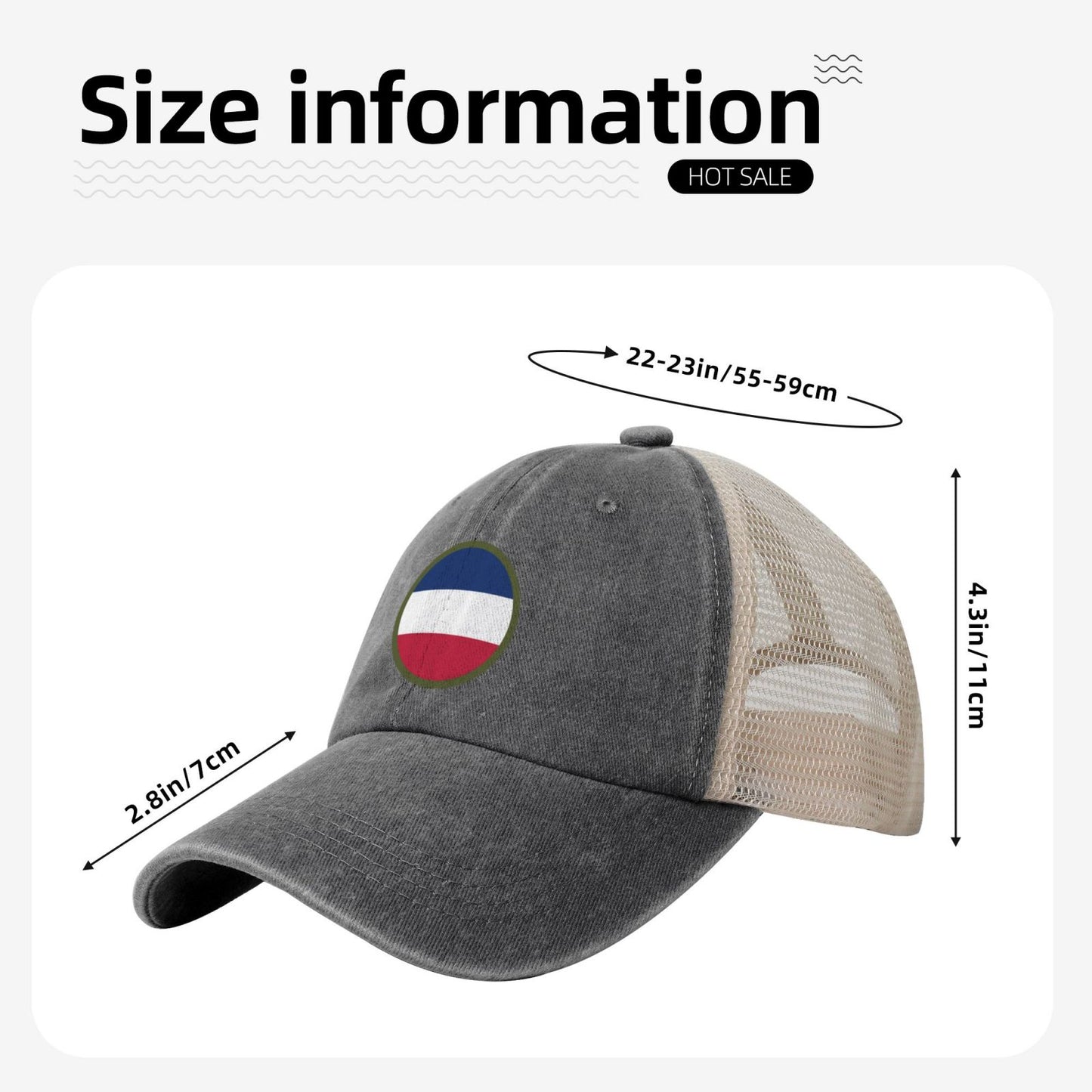 United States Army Forces Command SSI Printed unisex baseball cap adjustable grid baseball cap veteran gift