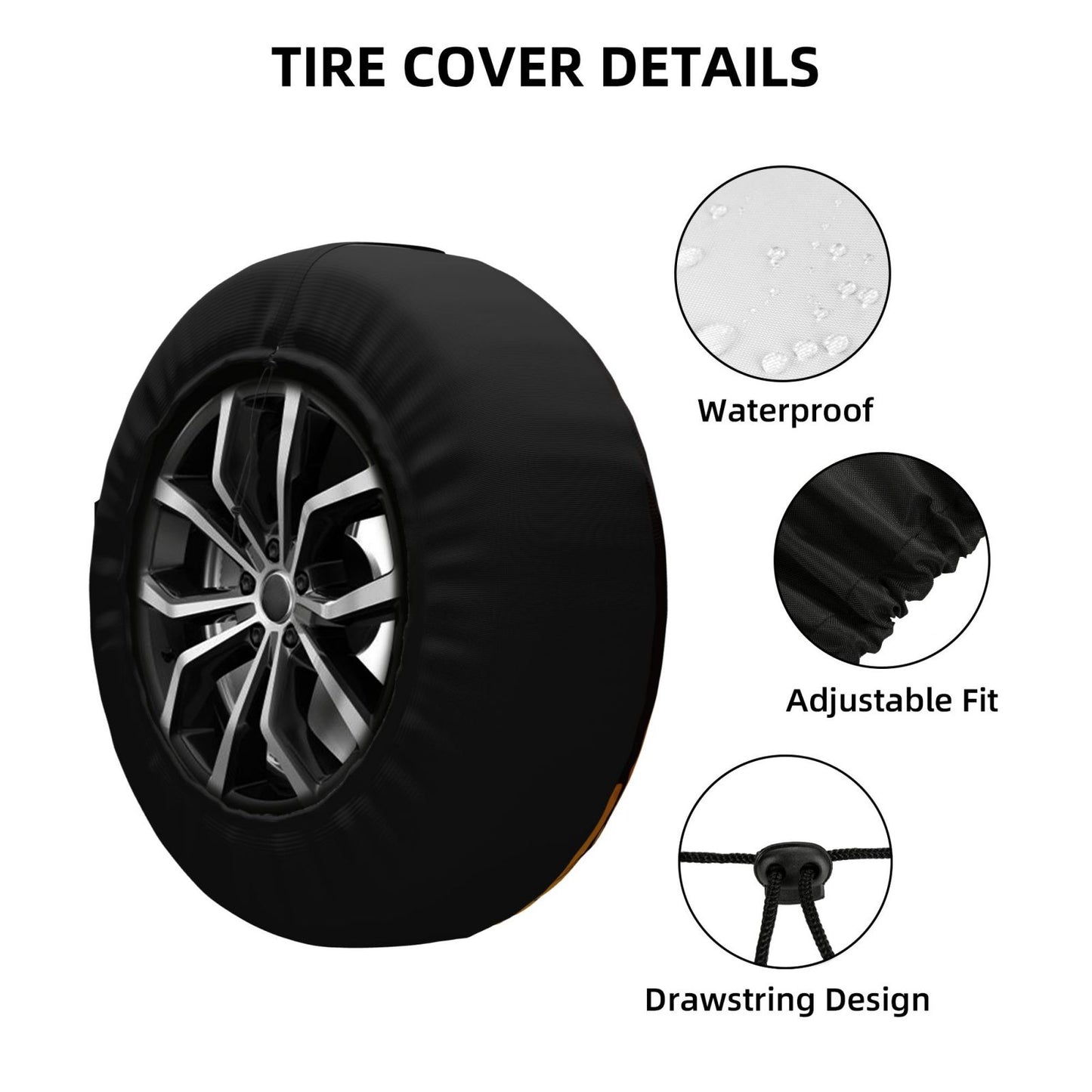Kansas City Chiefs Print Halloween background printed tire dust cover car tire cover