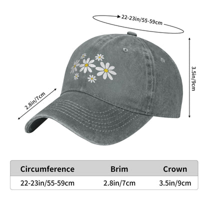 Daisy Print Printed unisex baseball cap adjustable cap outdoor sun hats trucker hat