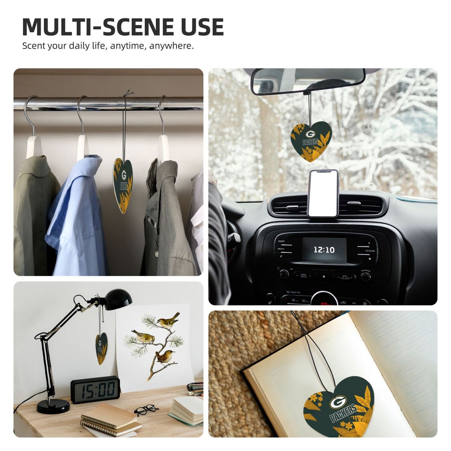 4pcs- Green Bay Packers car aromatherapy tablets Car Air Fresheners Cards Set