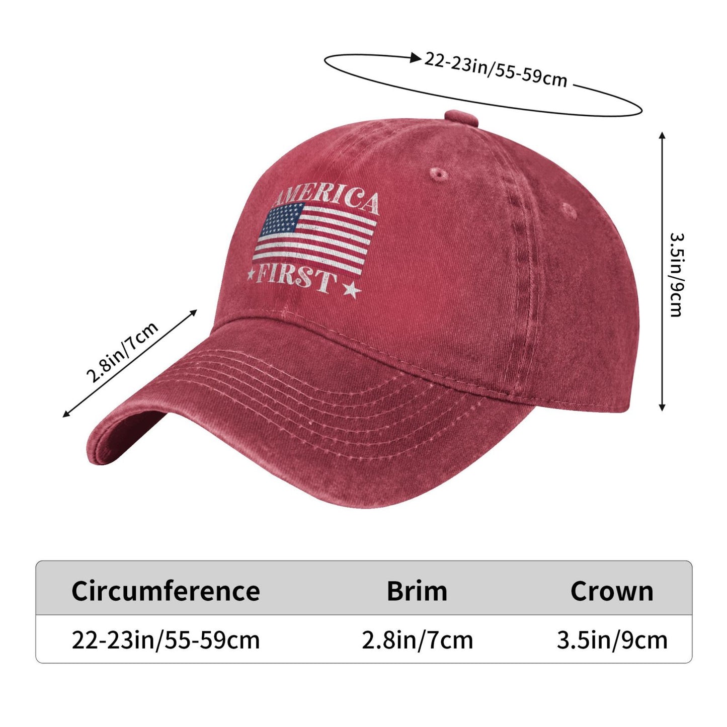 USA flag AMERICA FIRST Printed unisex baseball cap adjustable cap outdoor sunshade trucker hat