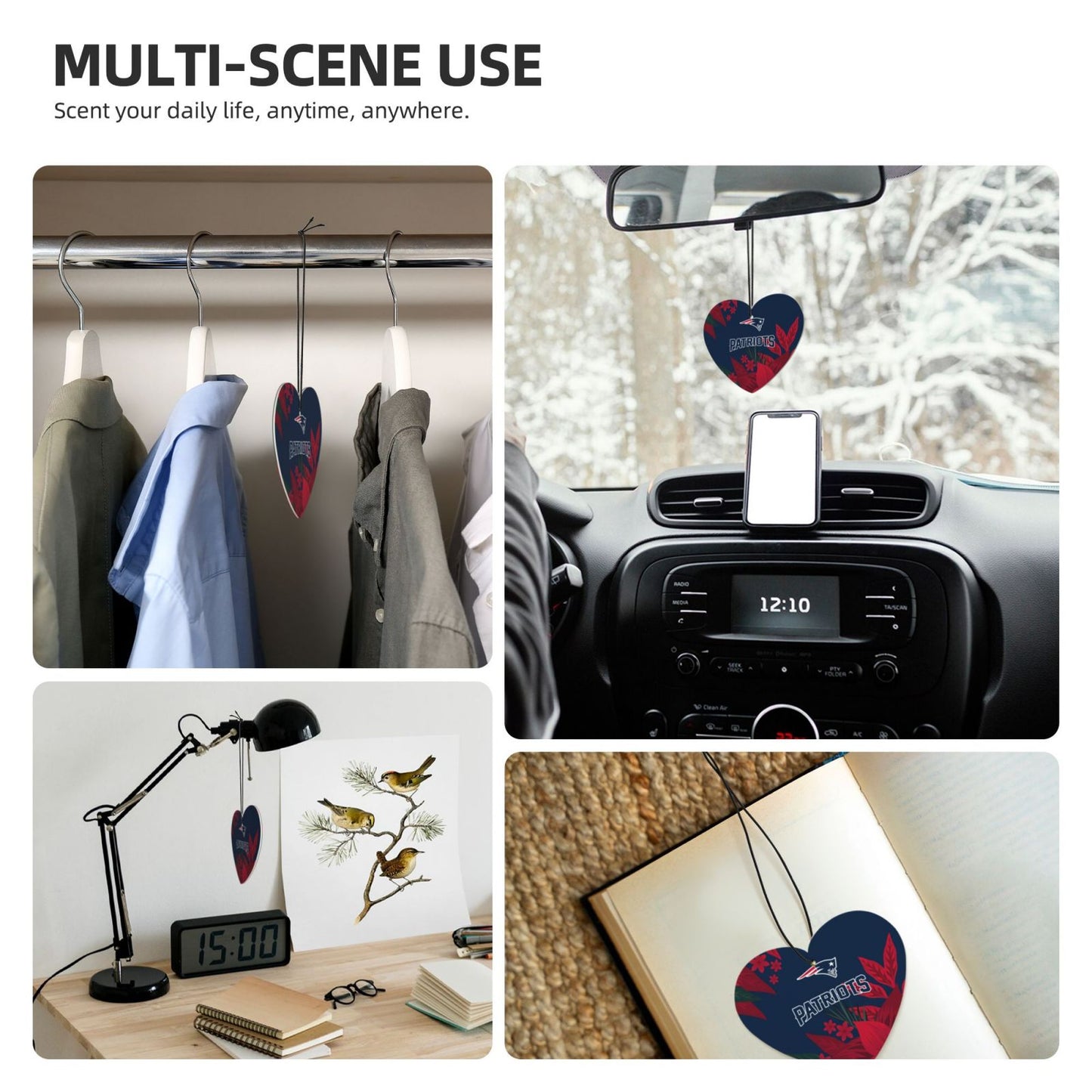 4pcs- New England Patriots car aromatherapy tablets Car Air Fresheners Cards Set
