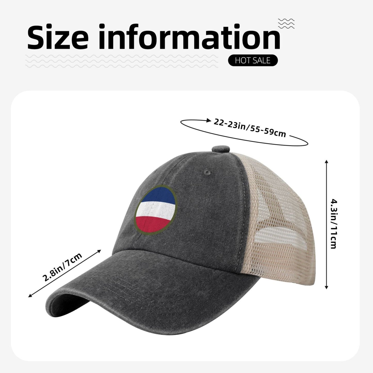 United States Army Forces Command SSI Printed unisex baseball cap adjustable grid baseball cap veteran gift