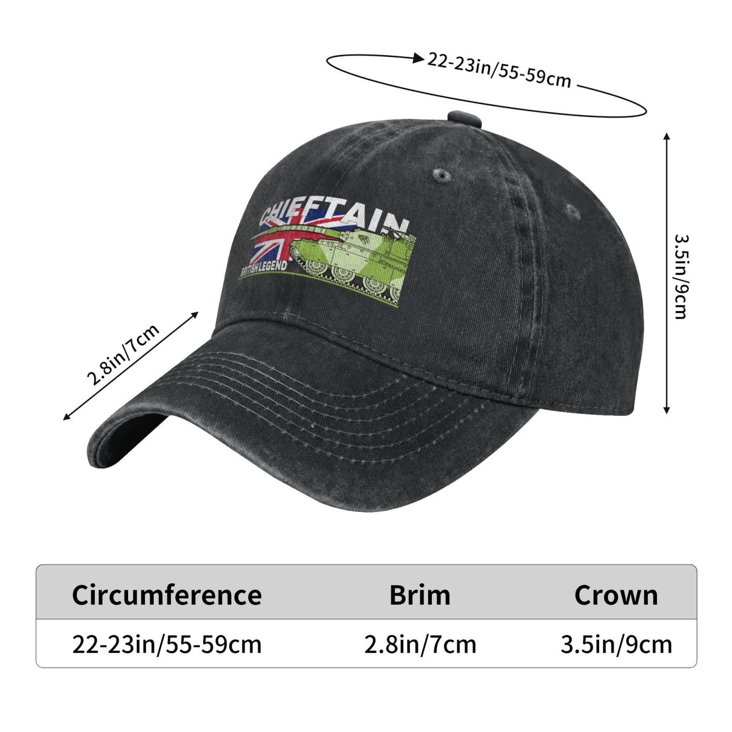 MAIN BATTLE TANK FV4201 CHIEFTAIN BRITISH ARMY Printed unisex baseball cap adjustable cap outdoor trucker hat veterans Gifts