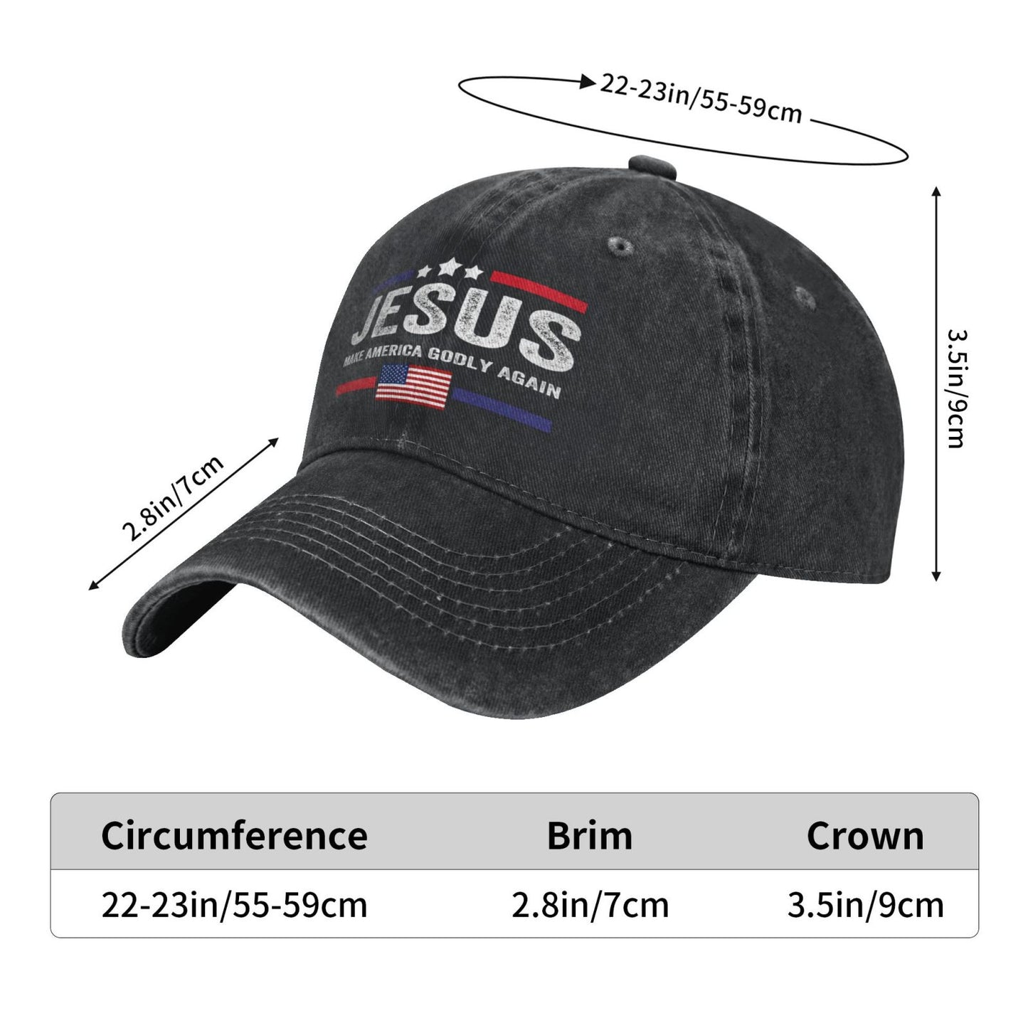 Jesus Make America Godly Again Printed unisex baseball cap outdoor hats adjustable cap trucker gift hat