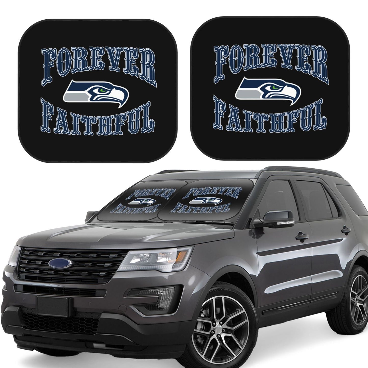 Seattle Seahawks Car front windshield sunshade UV resistant sunshade foldable