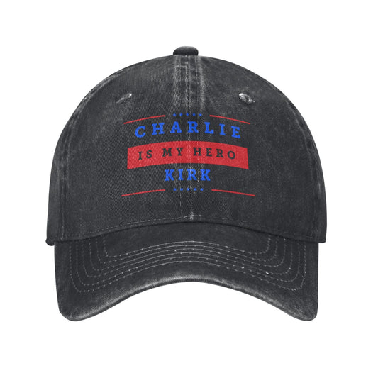 Charlie Kirk Is My Hero Printed unisex baseball cap outdoor hats adjustable cap trucker gift hat