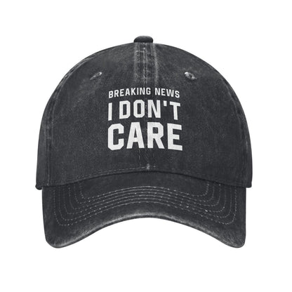 Breaking News I Don't Care (2) Printed unisex baseball cap adjustable cap outdoor sun hats trucker hat