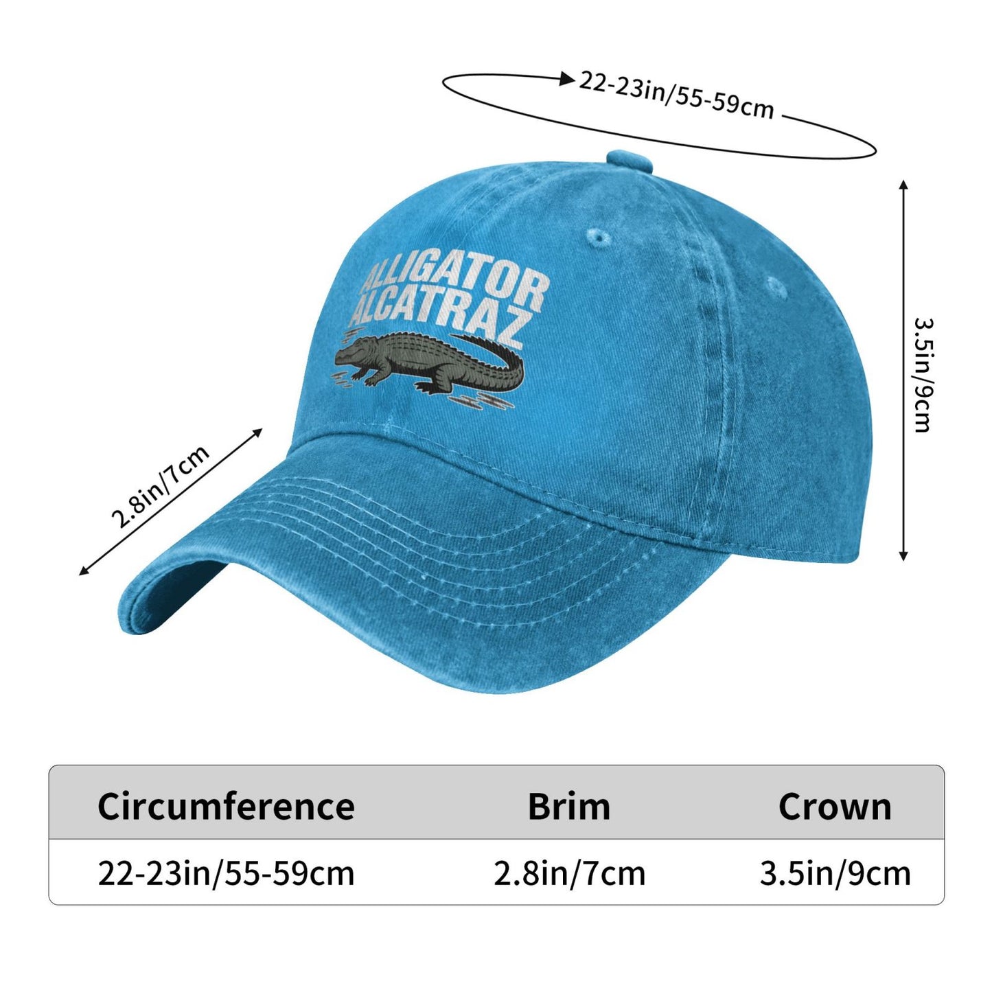 Alligator Alcatraz Printed unisex baseball cap outdoor hats adjustable cap trucker gift hat