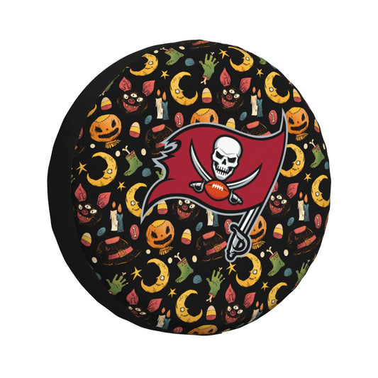 Tampa Bay Buccaneers Pumpkin Moon Halloween Printed Car Tire Cover Tire Dust Cover