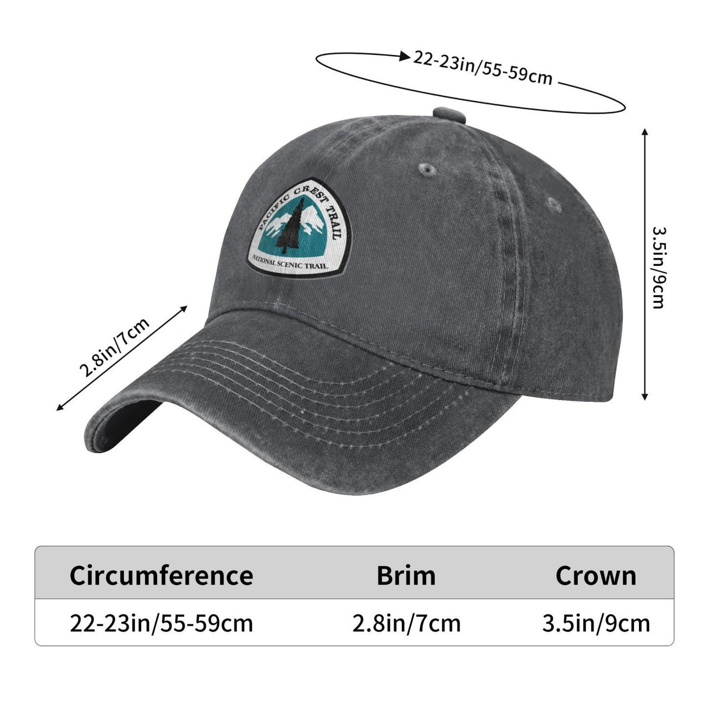 Pacific Crest Trail National Scenic Printed unisex baseball cap outdoor hats adjustable cap trucker gift hat