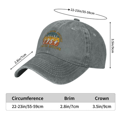 Vintage 1954 Birthday Printed unisex baseball cap outdoor hats adjustable cap trucker gift hat