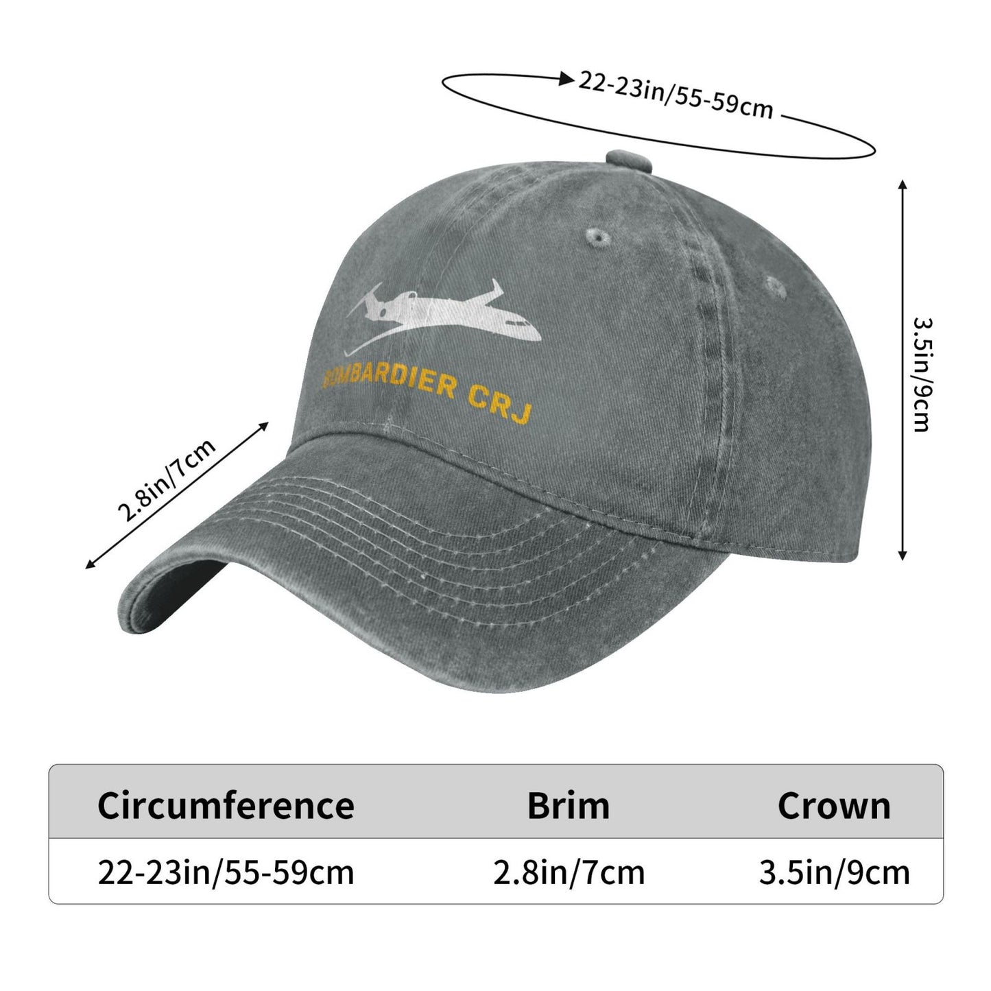 Bombardier CRJ Printing unisex baseball cap adjustable hats Outdoor leisure hat veteran gift