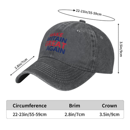 MAKE BRITAIN GREAT AGAIN Sticker Printed unisex baseball cap adjustable cap outdoor trucker hat veterans Gifts