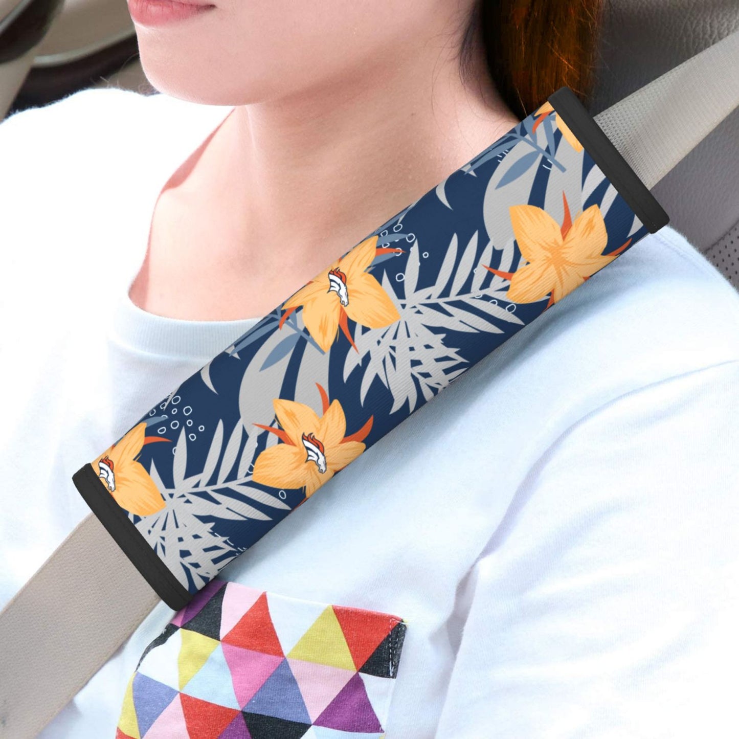 Denver Broncos Adult seat belt protection cover Car seat belt protection cover