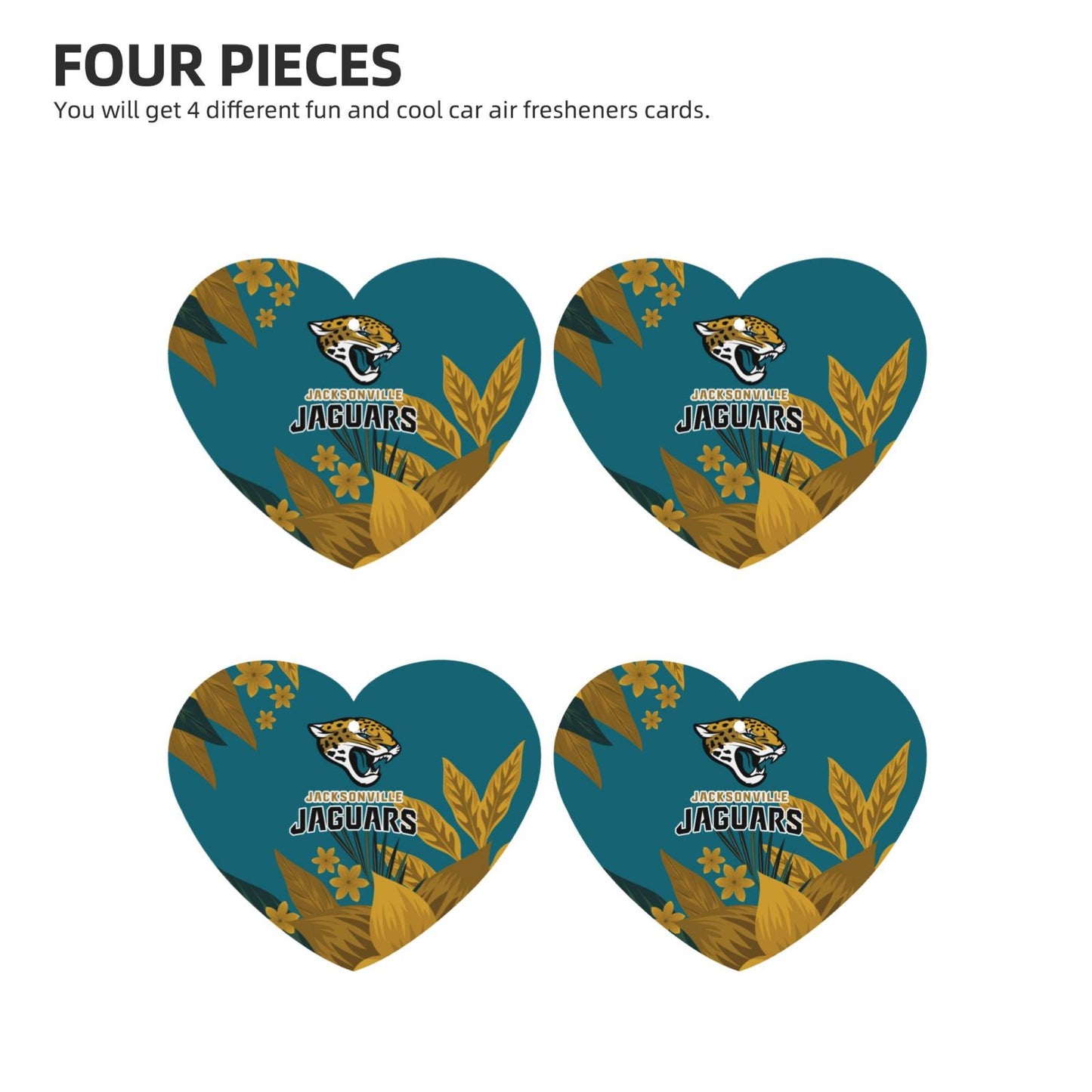 4-pcs Jacksonville Jaguars Car Air Fresheners Cards Set car aromatherapy tablets