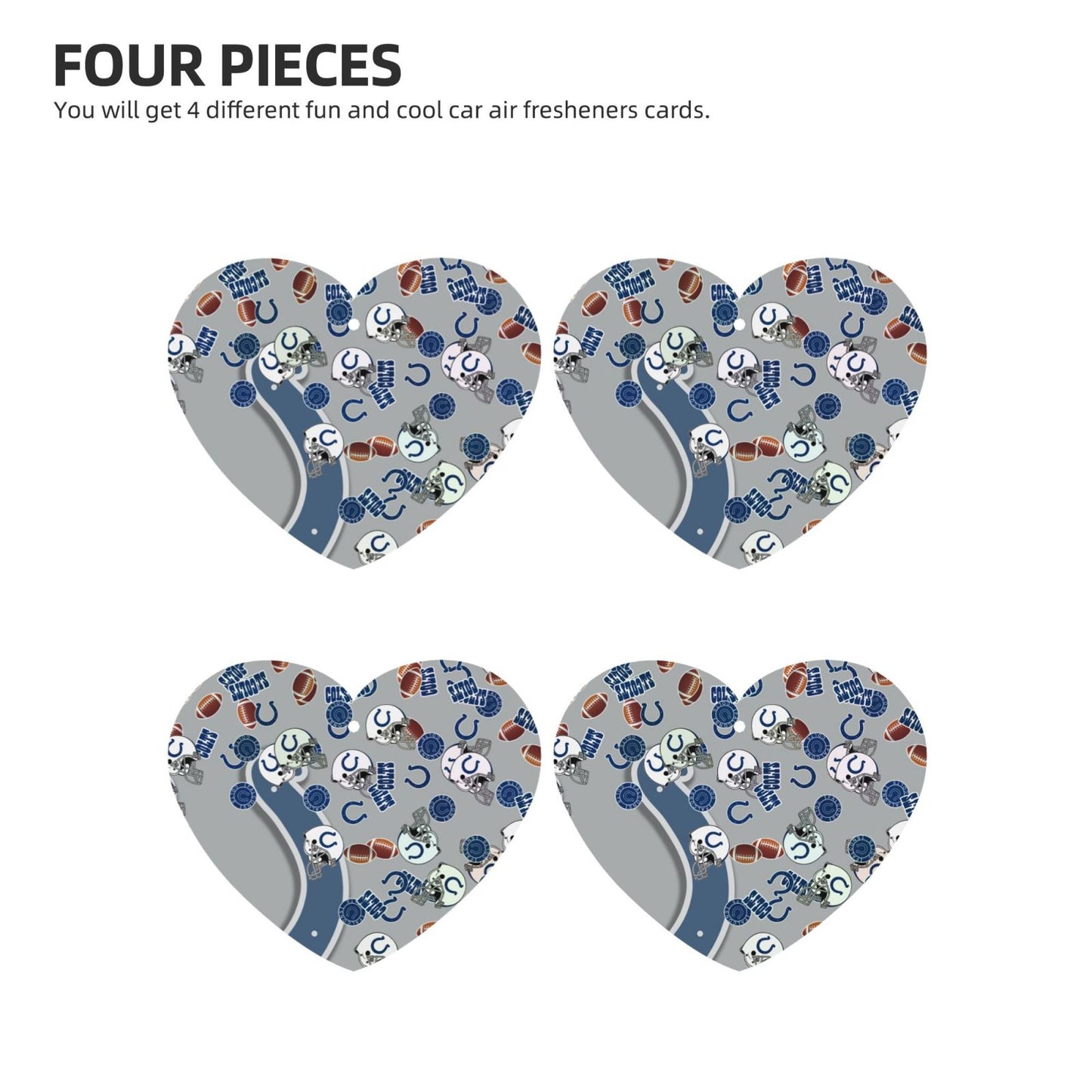 4-pcs Indianapolis Colts Car Air Fresheners Cards Set car aromatherapy tablets