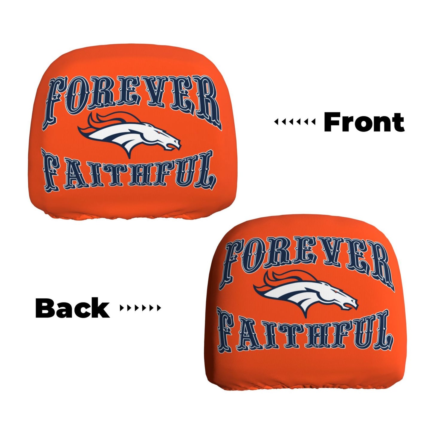 Denver Broncos Elastic car pillowcase set of 2 car pillowcases