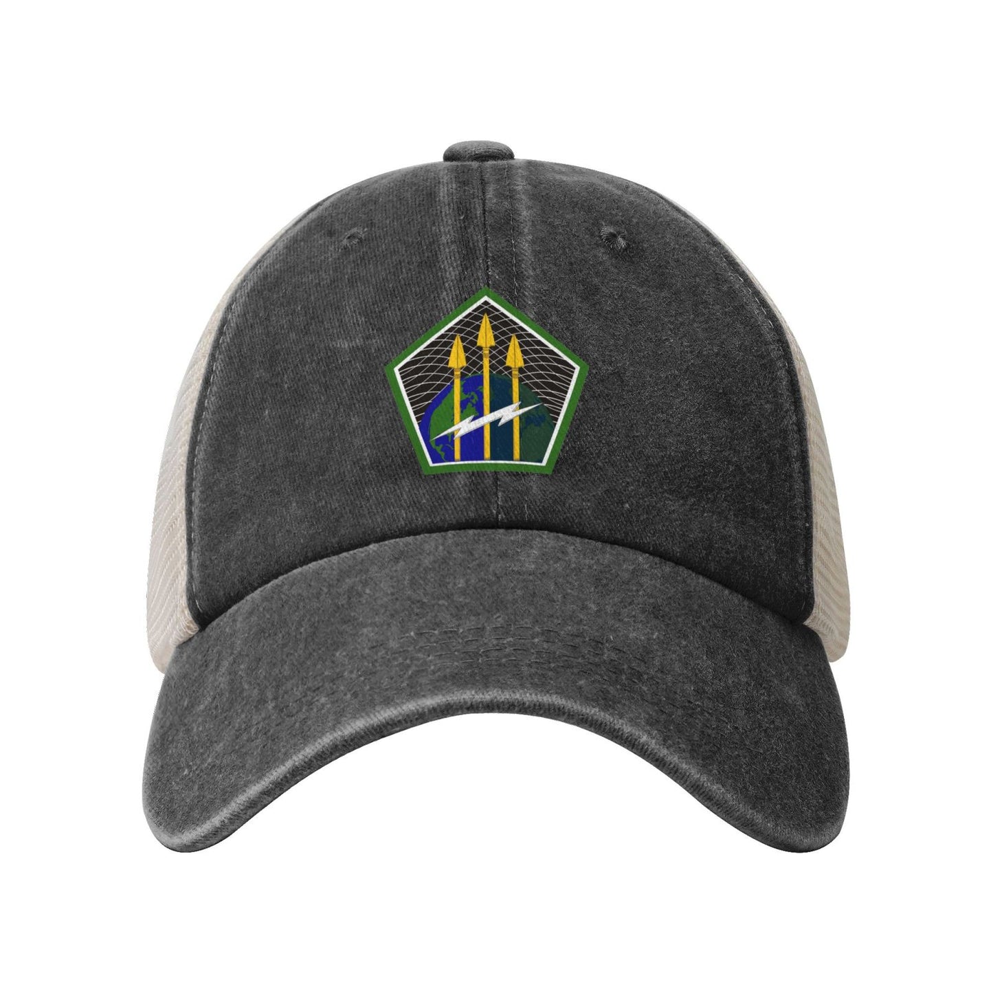US Army Cyber Command SSI Printed unisex baseball cap adjustable grid baseball cap veteran gift
