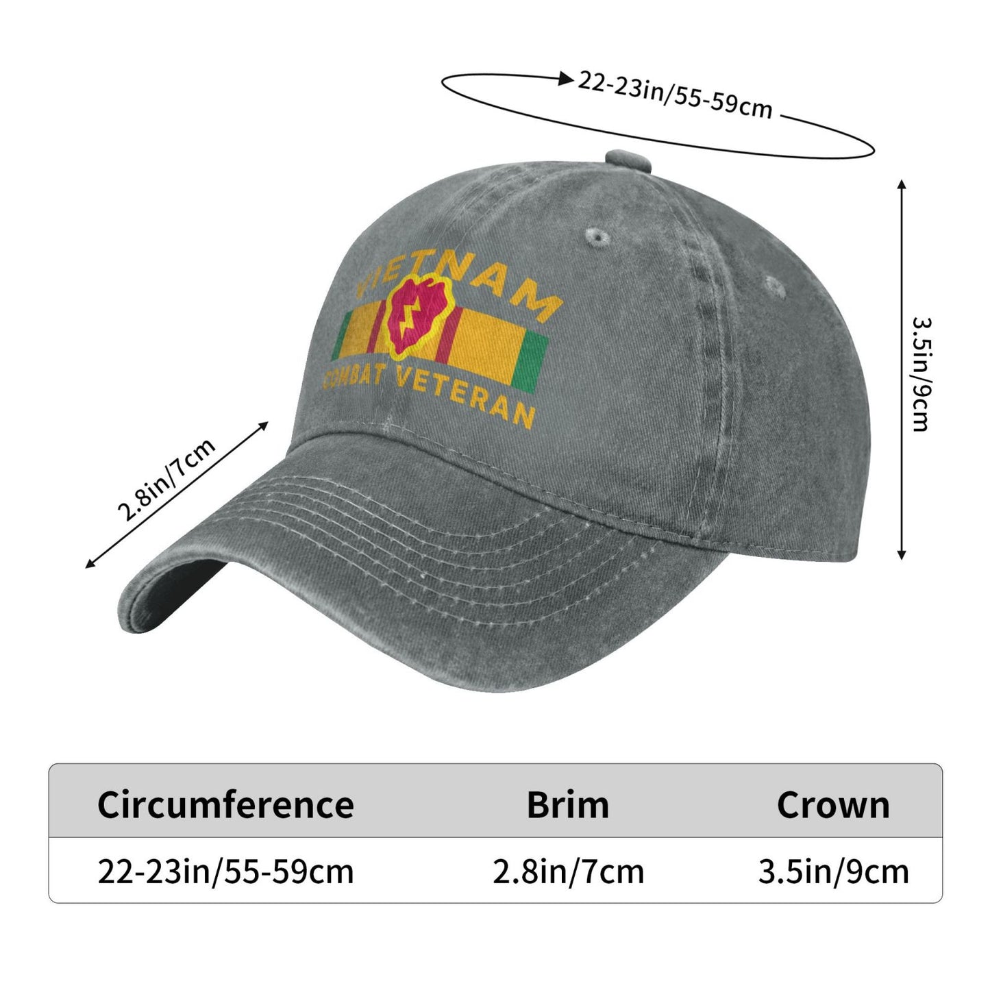 Vietnam 25th Infantry Div Combat Veteran Printed unisex baseball cap adjustable cap outdoor sun hats trucker hat