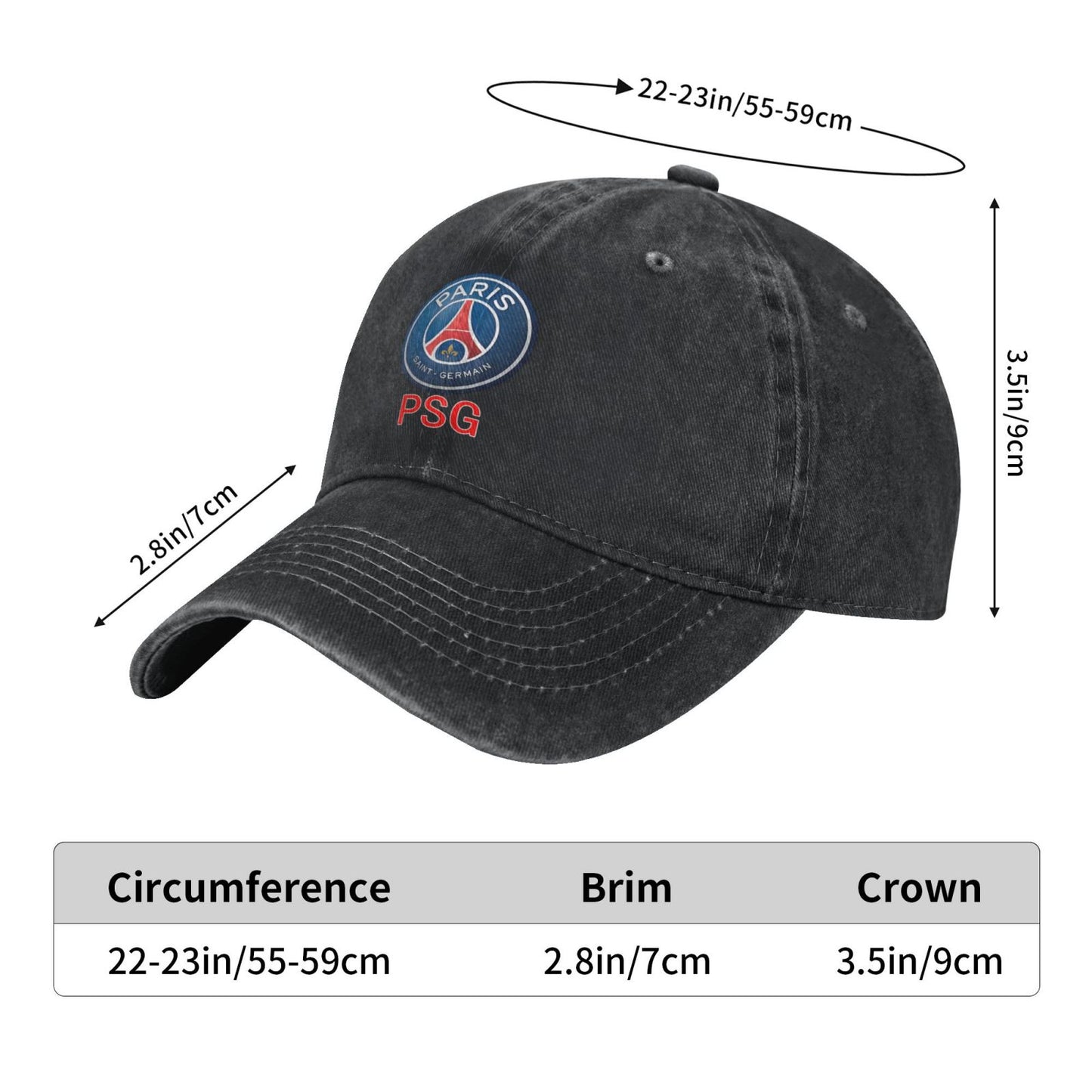 PSG Logo Prints Printed unisex baseball cap adjustable cap outdoor sun hats trucker hat
