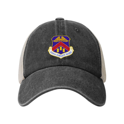 439th Airlift Wing Printed unisex baseball cap adjustable grid baseball cap veteran gift