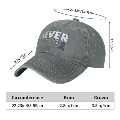 NEVER Give Up Printed unisex baseball cap outdoor hats adjustable cap trucker gift hat
