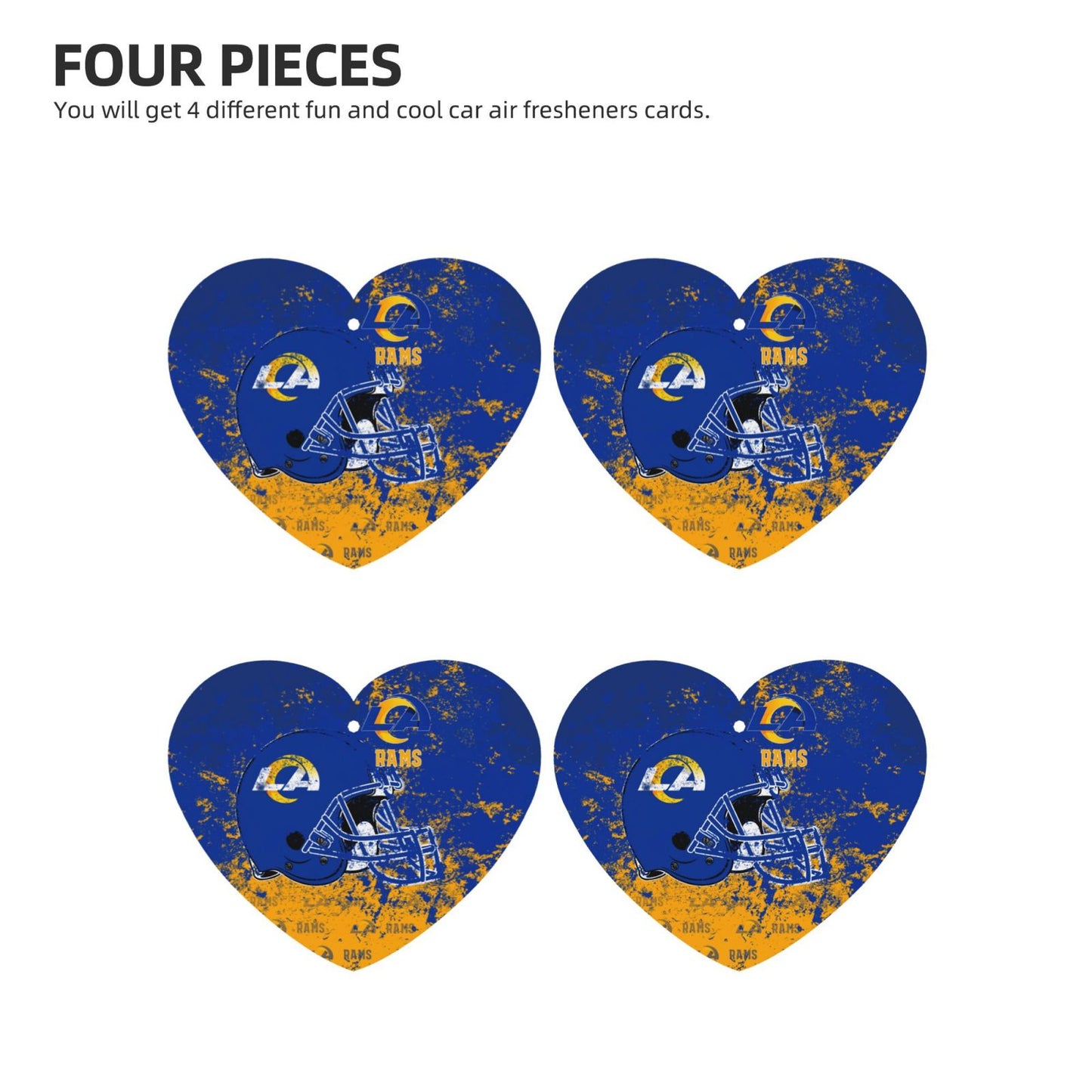 4-pcs Los Angeles Rams Car Air Fresheners Cards Set car aromatherapy tablets