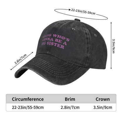 GUESS WHO'S GONNA BE ABIG SISTER Printed unisex baseball cap adjustable cap outdoor sun hats trucker hat